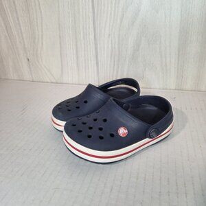 Crocs Crocband Clogs Kids Toddler Navy Blue Red Slip-On Sandals C7